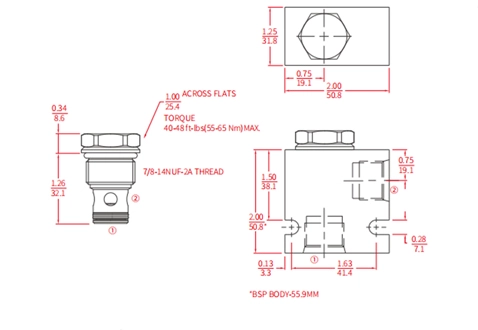 Leistung/Dimension/Schnitt zeichnung des ICV10-B20 Poppet-Ventils, Rückschlag ventil (Hochdruck)