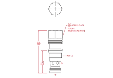 Leistung/Dimension/Schnitt zeichnung von ICKCB Check Valve Pilot-to-Open