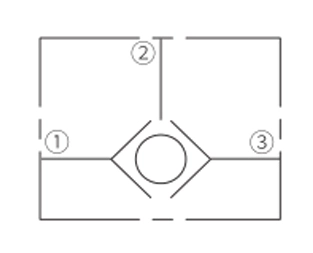 Betriebs symbol des Kugel ventils, Last-Shuttle (Hochdruck)