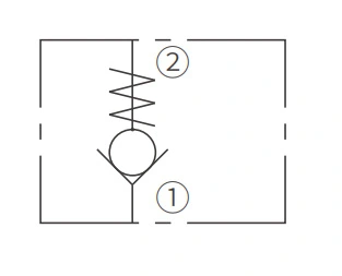 Betriebs symbol des ICV10-D20 Kugel ventils, Rückschlag ventil