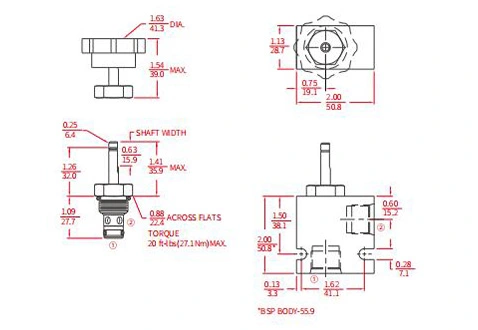 Leistung/Dimension/Schnitt zeichnung des INV08-21 hydraulischen Nadel ventils