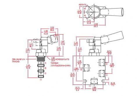 Leistung/Dimension/Schnitt zeichnung des IMR10-47A manuellen Richtungs ventils