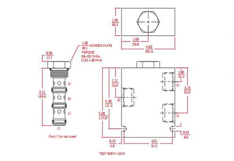 Leistung/Dimension/Schnitt zeichnung von IFD56-45 Flow Divider/Combiner