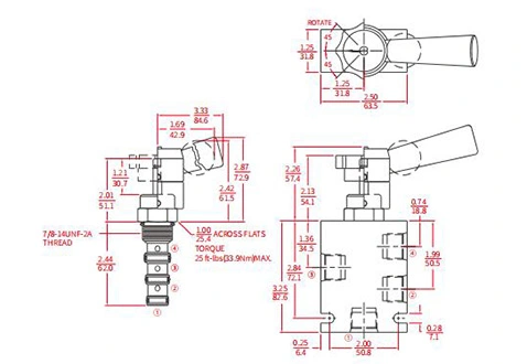 Leistung/Dimension/Schnitt zeichnung des IMR10-47B manuellen Richtungs ventils