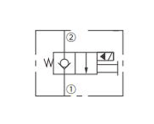 Operation Symbol der ISV08-20J Poppet 2-Wege-N. C. Manuelle Überschreibung nur ziehen