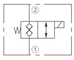 Operation Symbol der ISV12-28 Poppet 2-Wege-N. C. Bi-Richtungs blockierung