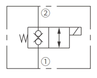 Operation Symbol der ISV38-28 Poppet 2-Wege-N. C. Bi-Richtungs blockierung